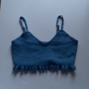 Blue Frill Tank Top